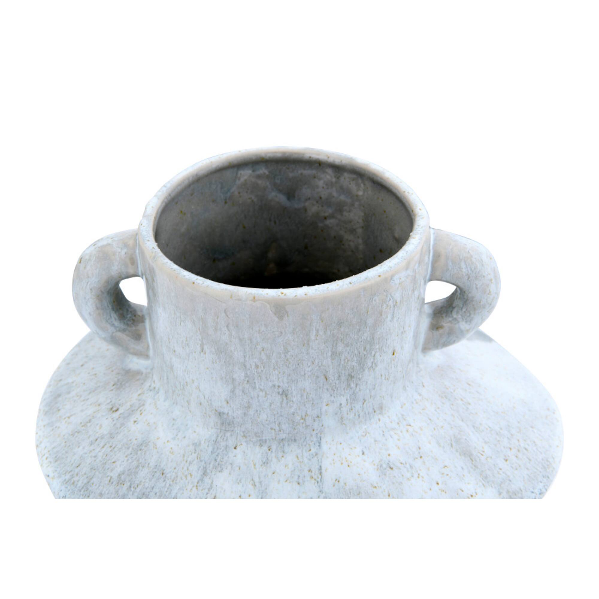 Hello Honey® 8.25" Stoneware Vase With Reactive Glaze Finish & Vertical Handles